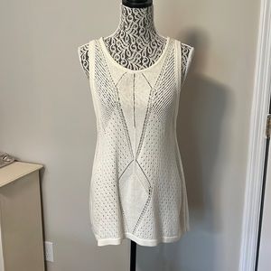 Cabi Ivory Summer Sleeveless Sweater